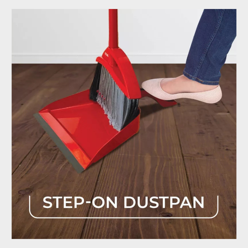 O-Cedar PowerCorner Pet Pro Broom with Step-On Dustpan