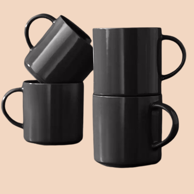 Member's Mark 4 Piece Modern Stoneware Mug Set, Choose Color