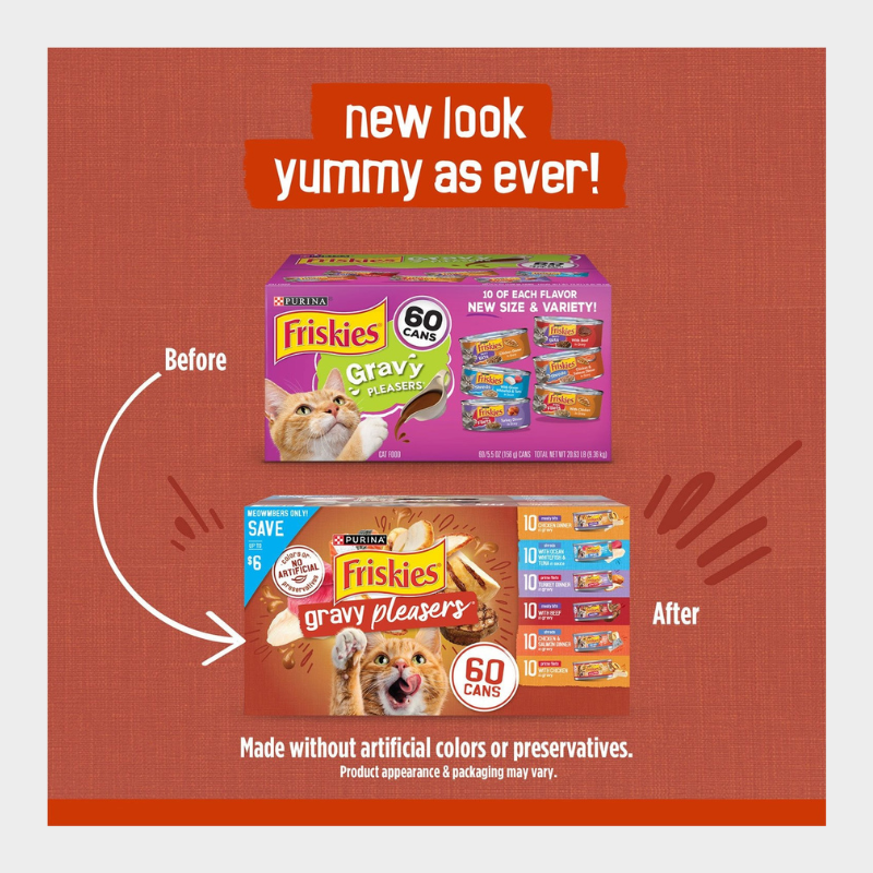 Purina Friskies Gravy Pleasers Variety Pack, Adult Wet Cat Food, 5.5 oz., 60 ct.