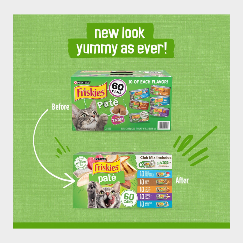 Purina Friskies Variety Pack, Adult Pate Wet Cat Food, 5.5 oz., 60 ct.