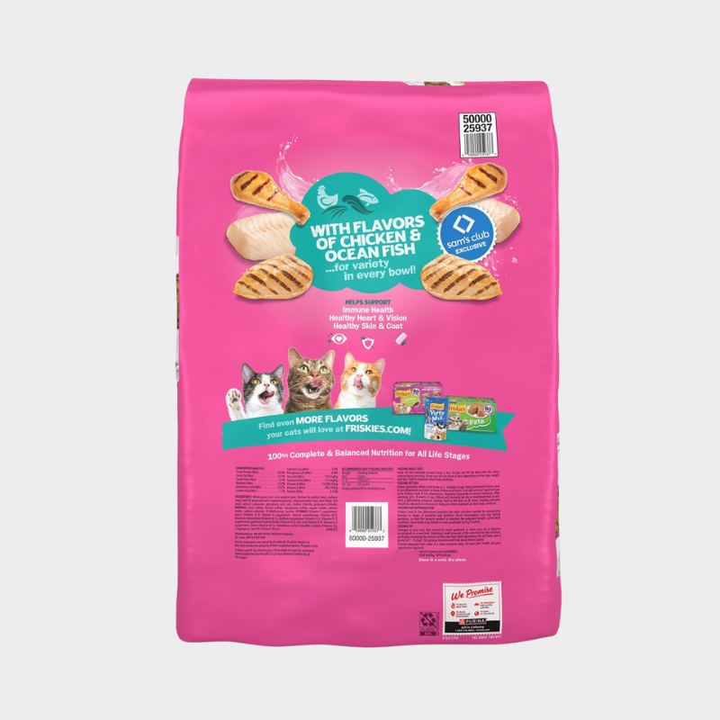Friskies Land & Sea Adventures, Chickn and Ocean Fish Flavored, Adult Dry Cat Food, 32 lbs.