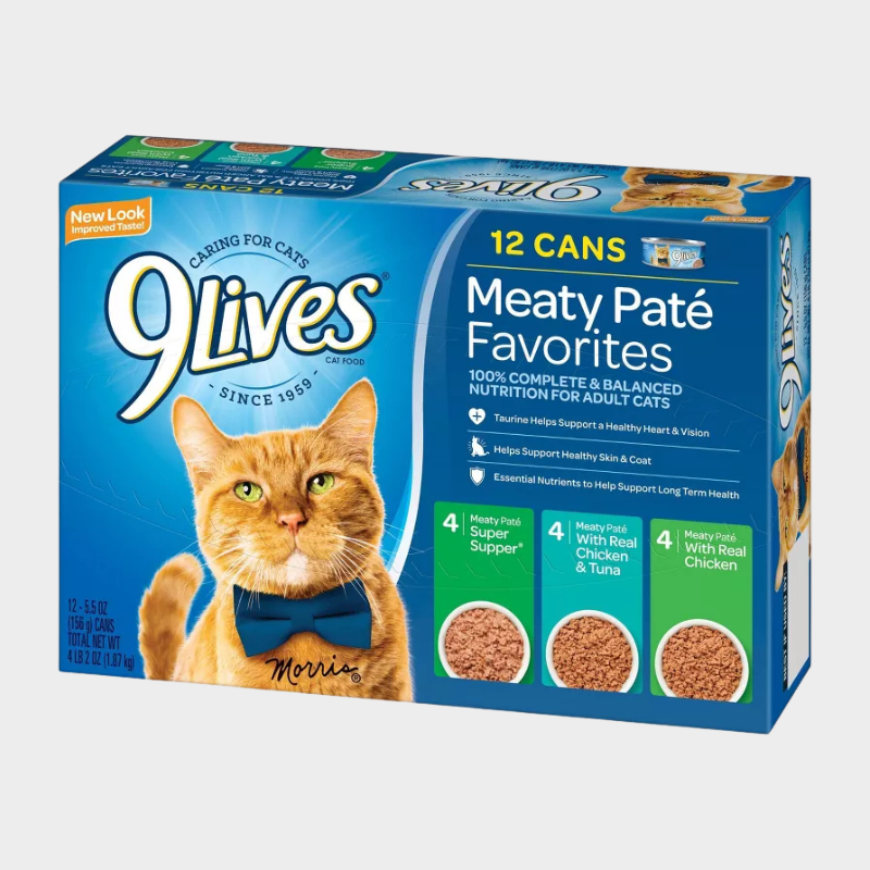 9Lives Paté Favorites Chicken & Tuna Wet Cat Food - 5.5oz/12ct Variety Pack