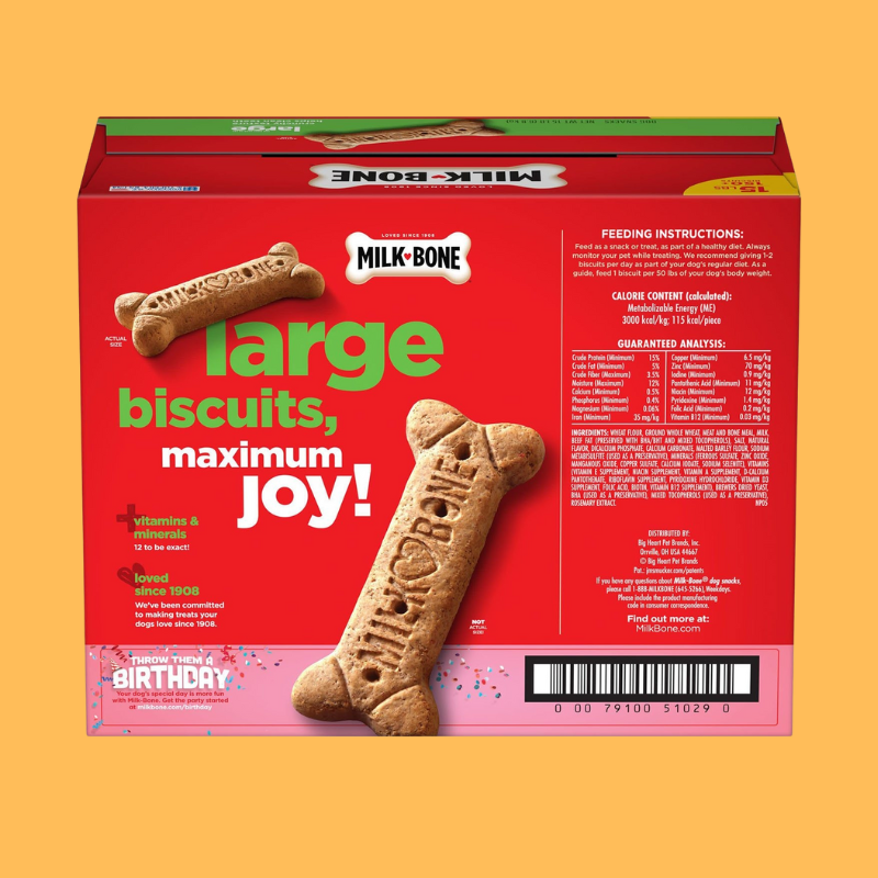 Milk-Bone Original Flavor, Large Crunchy Dog Treat Biscuits, 15 lbs.
