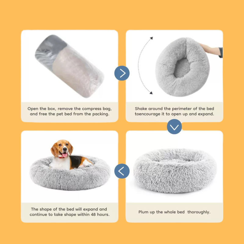 JIONJOY Round Dog Bed: Grey Pet Sofa Bed with Supportive Foam and Removable & Washable Coverr