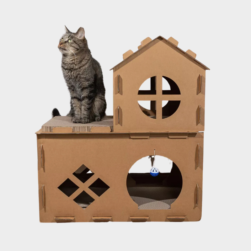 PETMAKER Cardboard Cat House with Scratching Pads