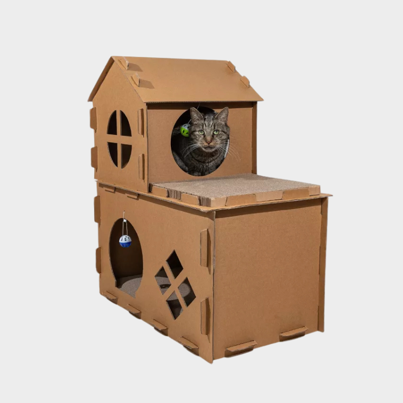 PETMAKER Cardboard Cat House with Scratching Pads