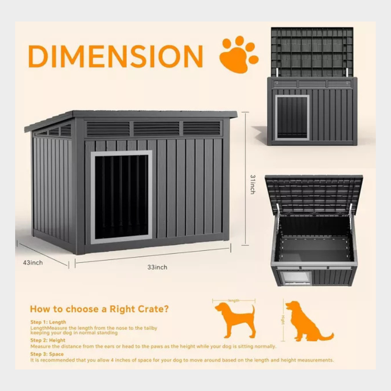 Decksplore Modern & Durable Weather-Resistant Pet House for Medium Dogs