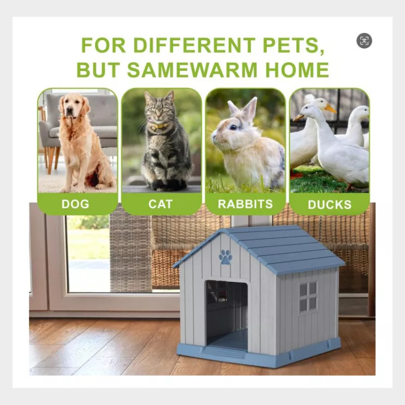 Dolonm Storm-Proof Outdoor Dog House: 2 Roof Vents, UV-Blocking PP Material, Ventilated Roof