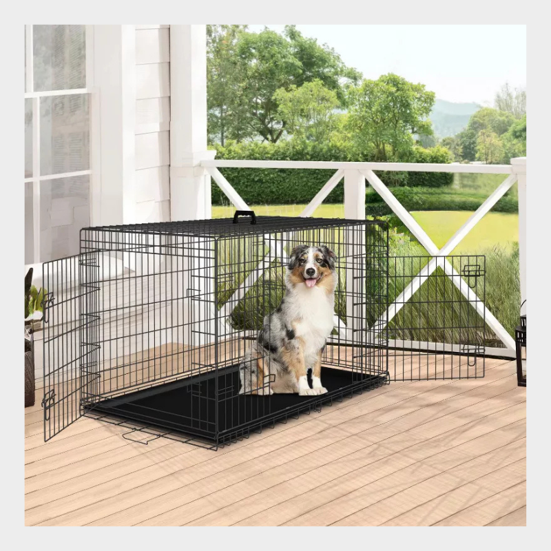 BestMassage 24/30/36/42/48 Inch Dog Crate Dog Cage Dog Kennel with Double Door Removable Tray & Handle Indoor Outdoor Pet Crate