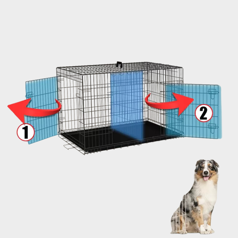 BestMassage 24/30/36/42/48 Inch Dog Crate Dog Cage Dog Kennel with Double Door Removable Tray & Handle Indoor Outdoor Pet Crate