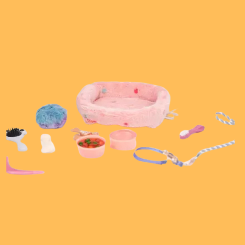 Our Generation Puppy Care & Play Set Pet Bed Accessories for 18" Dolls