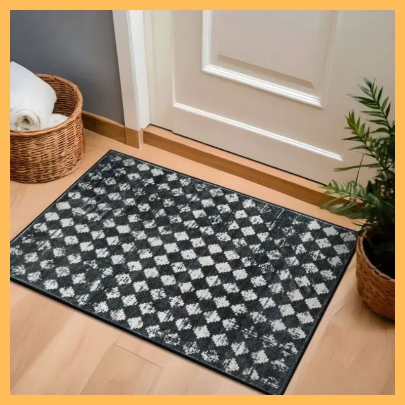 World Rug Gallery Geometric Distressed Abstract Washable Non Slip Indoor Area Rug: Low Pile, Stain & Fade Resistant, Pet Friendly