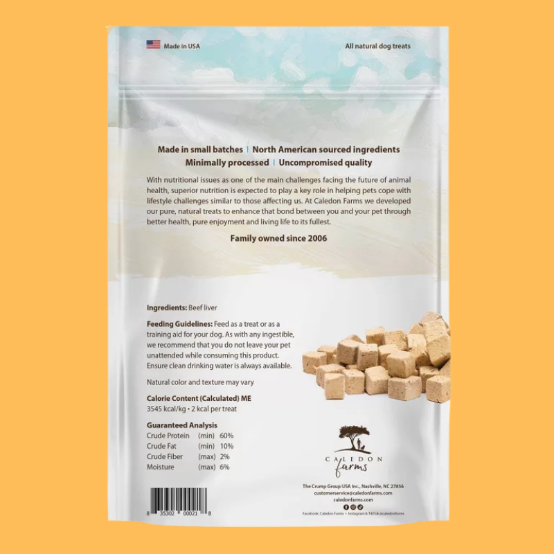 Caledon Farms Freeze Dried Dog Treat with Beef Liver Bites Flavor - 5.3oz