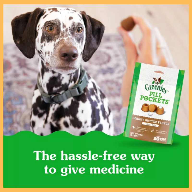 Greenies Chewy Dog Pill Pockets Peanut Butter Capsule Size Dog Treats