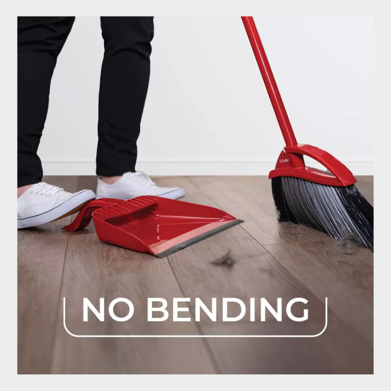 O-Cedar PowerCorner Pet Pro Broom with Step-On Dustpan