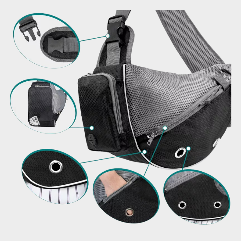 PetAmi Dog Sling Carrier, Puppy Purse Traveling Carrying Bag to Wear, Cat Adjustable Crossbody Travel Pet Pouch