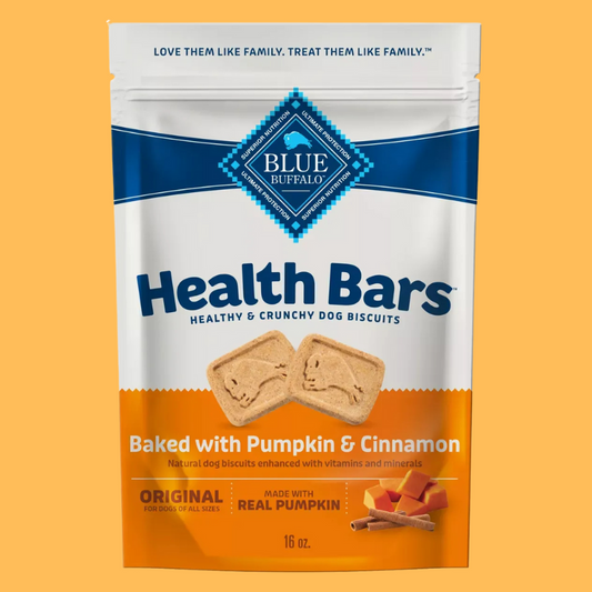 Blue Buffalo Health Bars Pumpkin and Cinnamon Flavor Natural Crunchy Dog Treat Biscuits - 16oz