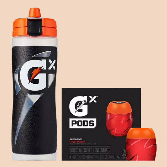 Gatorade GX Bottle with GX Thirst Quencher Concentrate Pods, 4 Pack (Choose Color/Flavor)