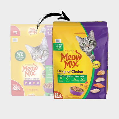 Meow Mix, Original Choice Flavor Adult Dry Cat Food, Heart Healthy & Oral Care Formula, 32 lbs.