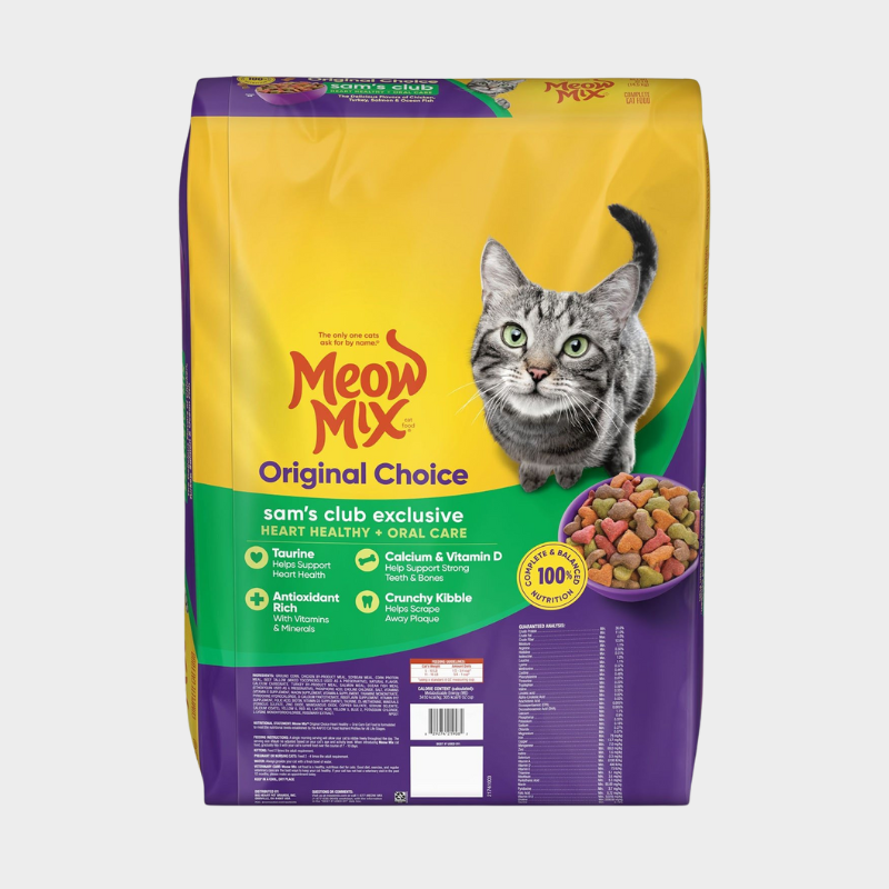 Meow Mix, Original Choice Flavor Adult Dry Cat Food, Heart Healthy & Oral Care Formula, 32 lbs.