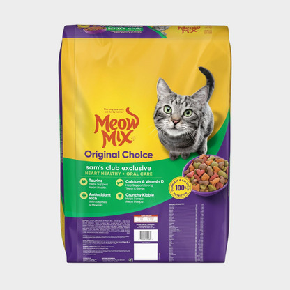 Meow Mix, Original Choice Flavor Adult Dry Cat Food, Heart Healthy & Oral Care Formula, 32 lbs.