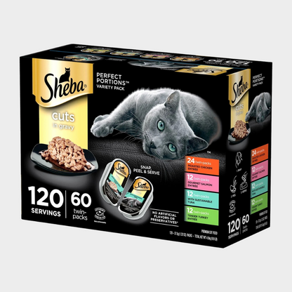 Sheba Perfect Portions Wet Cat Food Trays Variety Pack, 60 ct., 2.6 oz.