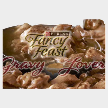 Purina Fancy Feast Gravy Lovers Chicken, Turkey & Beef Flavor Wet Cat Food Cans Variety Pack - 3oz/24ct