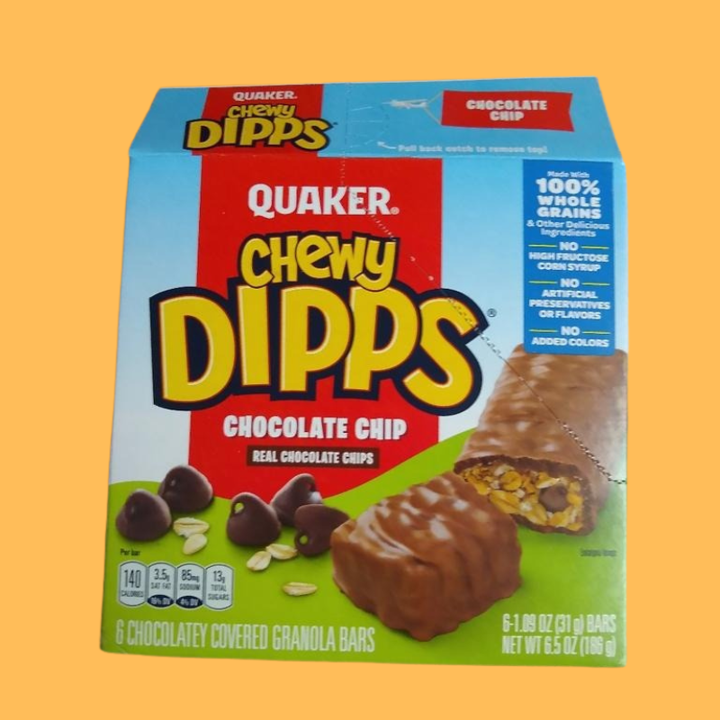 Quaker Chewy Dipps Granola Bars, Chocolate Chip, 34 pk.