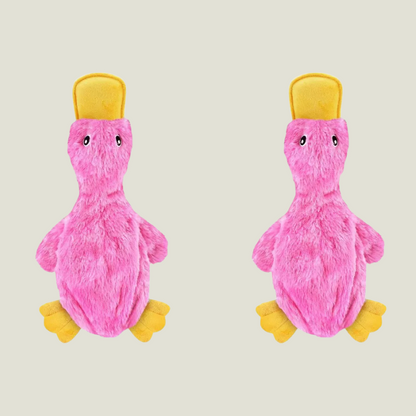 Link Active Crinkle Dog Toy for Small, Medium, and Large Breeds, Cute No Stuffing Duck with Soft Squeaker (2 Pack)