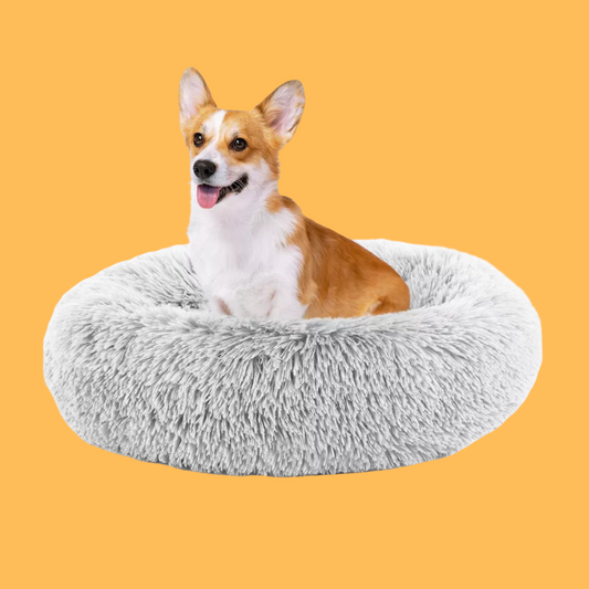 JIONJOY Round Dog Bed: Grey Pet Sofa Bed with Supportive Foam and Removable & Washable Coverr