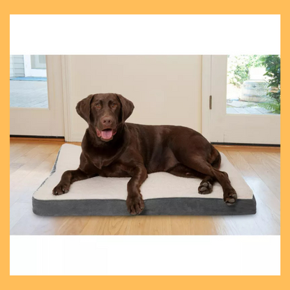 FurHaven Faux Sheepskin & Suede Deluxe Orthopedic Mattress Dog Bed