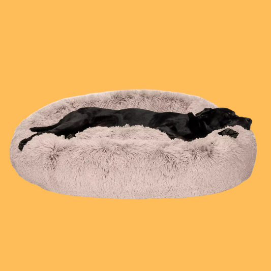 FurHaven Calming Cuddler Long Fur Donut Dog Bed