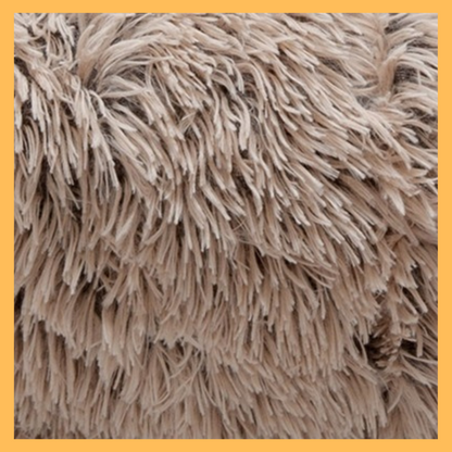 FurHaven Calming Cuddler Long Fur Donut Dog Bed