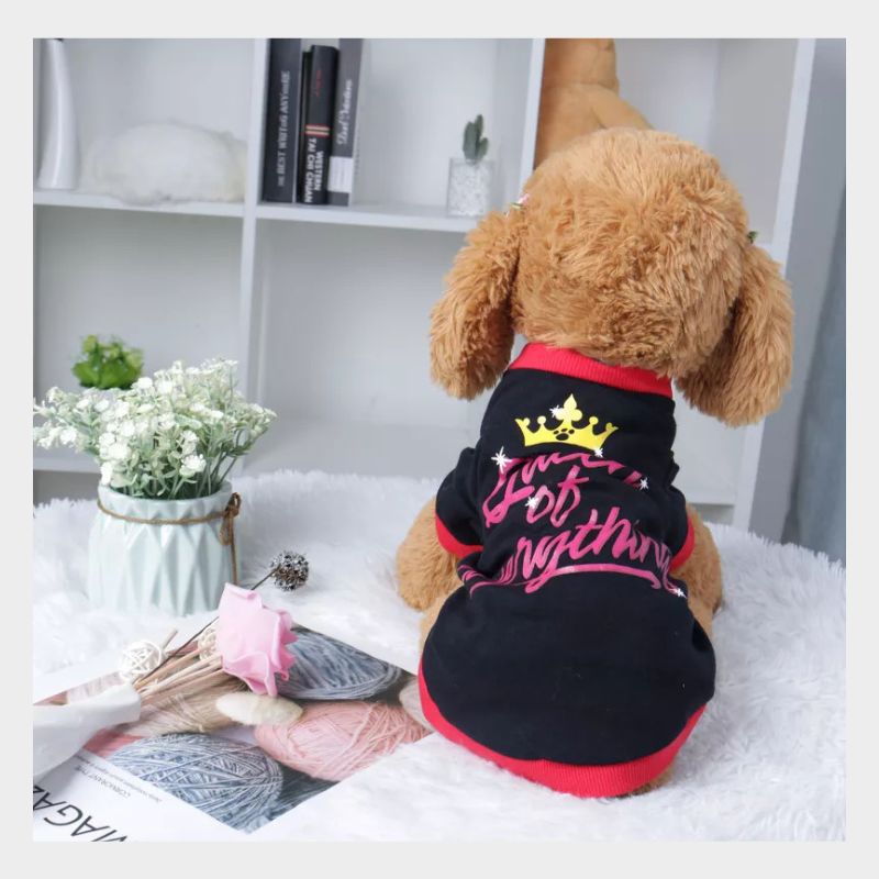 Unique Bargains Cotton Comfortable Puppy Dog Small Pet Sweatshirt Clothes Black&Red L