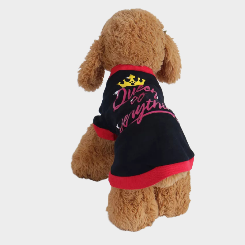 Unique Bargains Cotton Comfortable Puppy Dog Small Pet Sweatshirt Clothes Black&Red L