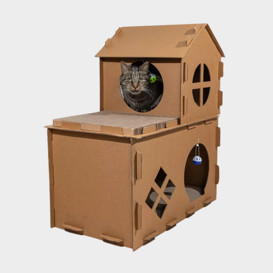PETMAKER Cardboard Cat House with Scratching Pads