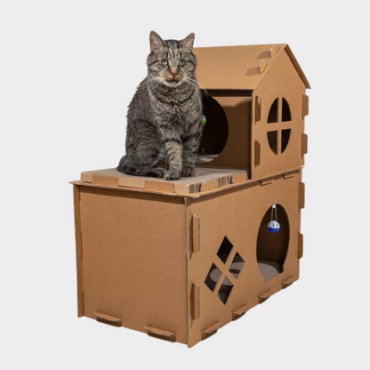 PETMAKER Cardboard Cat House with Scratching Pads