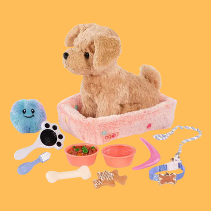 Our Generation Puppy Care & Play Set Pet Bed Accessories for 18" Dolls