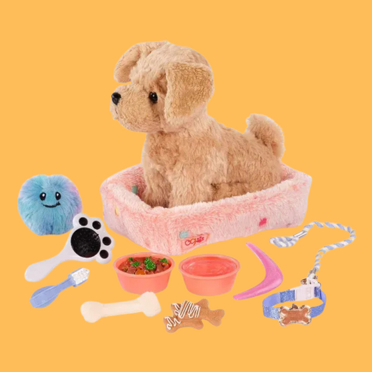 Our Generation Puppy Care & Play Set Pet Bed Accessories for 18" Dolls