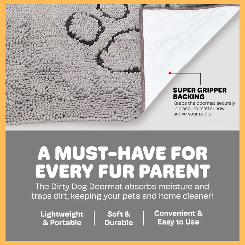 Dog Gone Smart Dirty Dog Doormat - Fast Drying Rug for Clean Floors - Super Absorbent Mat for Muddy Paws