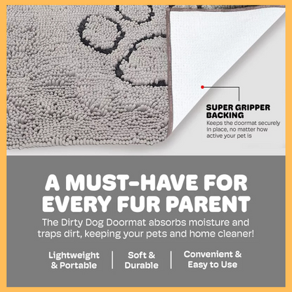 Dog Gone Smart Dirty Dog Doormat - Fast Drying Rug for Clean Floors - Super Absorbent Mat for Muddy Paws