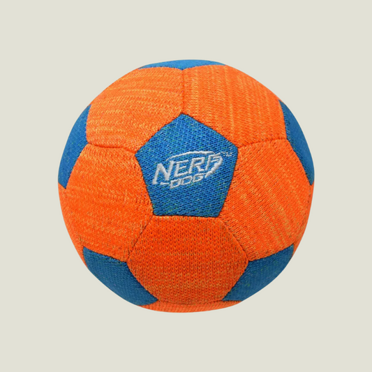 NERF X-Weave Soccer Squeak Ball Dog Toy - Orange/Blue - S