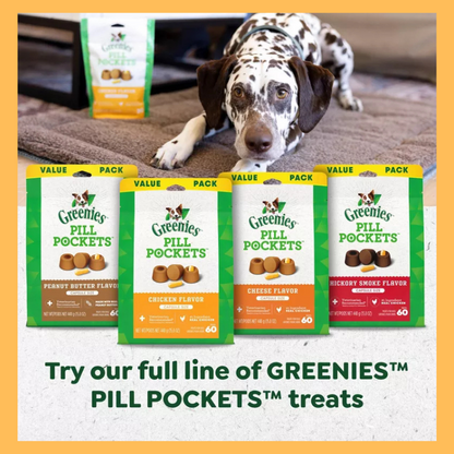 Greenies Chewy Dog Pill Pockets Peanut Butter Capsule Size Dog Treats