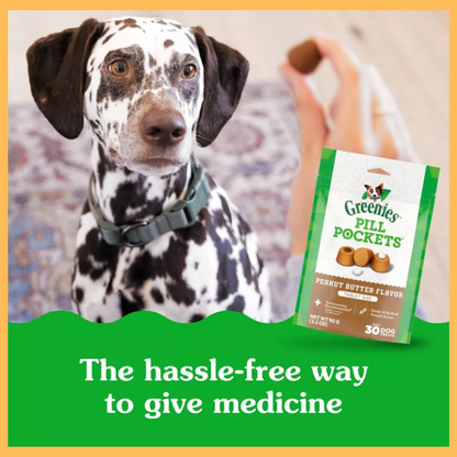 Greenies Chewy Dog Pill Pockets Peanut Butter Capsule Size Dog Treats