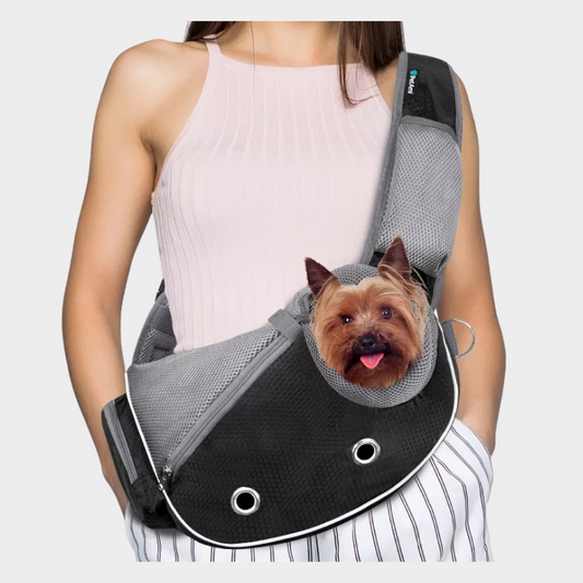 PetAmi Dog Sling Carrier, Puppy Purse Traveling Carrying Bag to Wear, Cat Adjustable Crossbody Travel Pet Pouch