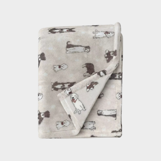 Novelty Recycled Printed Dogs Plush Throw Blanket