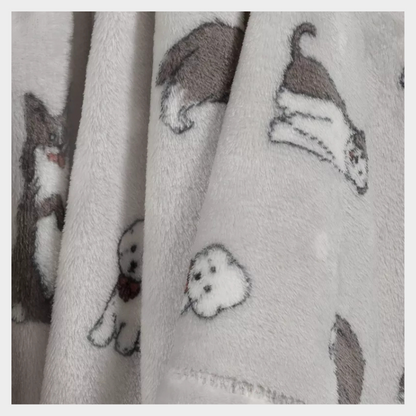 Novelty Recycled Printed Dogs Plush Throw Blanket