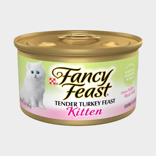 Purina Fancy Feast Classic Paté Gourmet Wet Cat Food Tender Turkey Feast Kitten - 3oz
